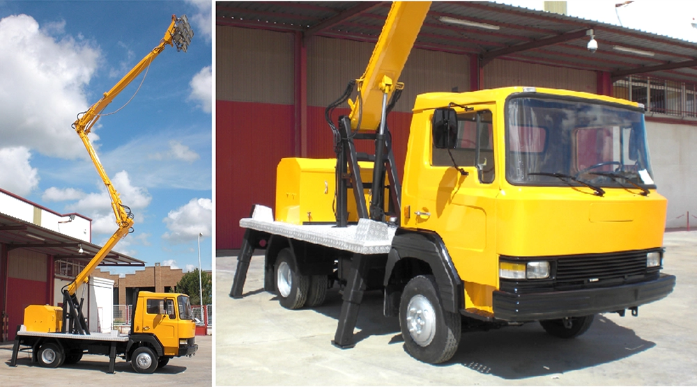 Camión de iluminación con motor reconstruido